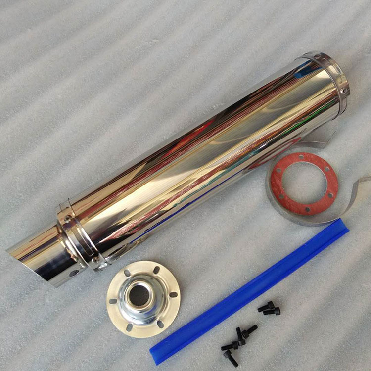 Xe máy sửa đổi ống xả bằng thép không gỉ chiên đường phố thể thao âm thanh xe hơi 100/125/150/200 giảm áp trở lại - Ống xả xe máy ống pô xe máy