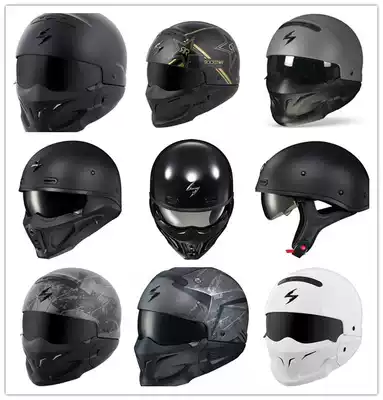 Scorpion Scorpion Harley Street car retro locomotive combination warrior full helmet helmet matte matte black