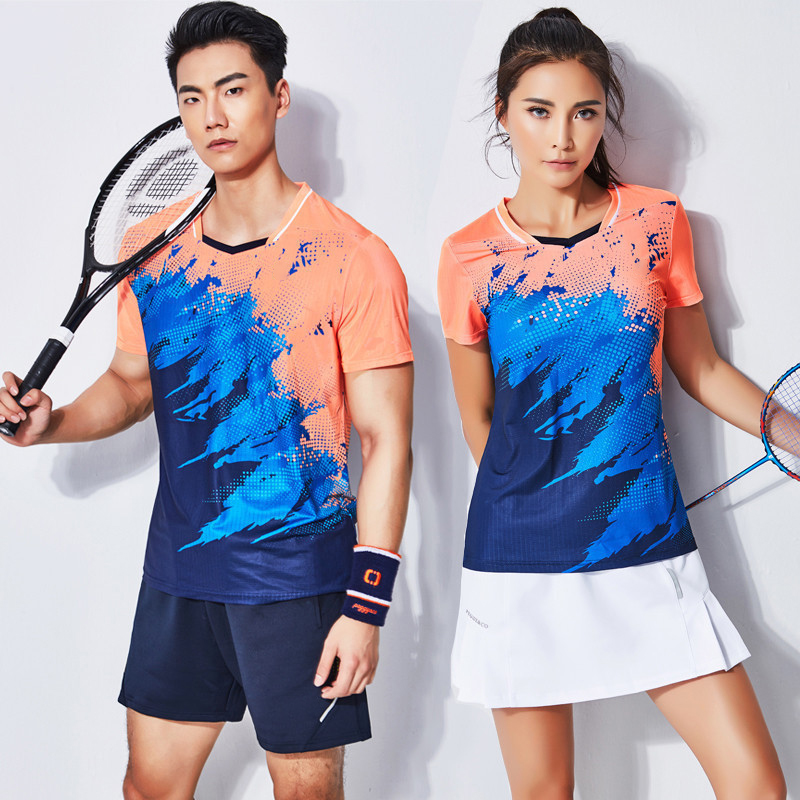 Peggie Cool New Badminton Suit Women's Clothing Short Sleeve Blouses Speed Dry Tennis Sports Uniforms Customised Competition Suit-Taobao
