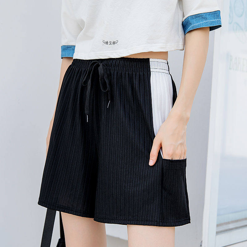 2022 Summer new casual shorts female student Korean version loose large size trousers pocket day system 50% wide-legged pants