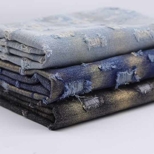 Бронзовая джинсовая ткань, плотная ткань для одежды, ткань ручной работы, одежда своими руками