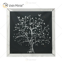Glass hanging painting crystal mural living room decoration painting background wall painting tree pattern bedroom furniture direct sale