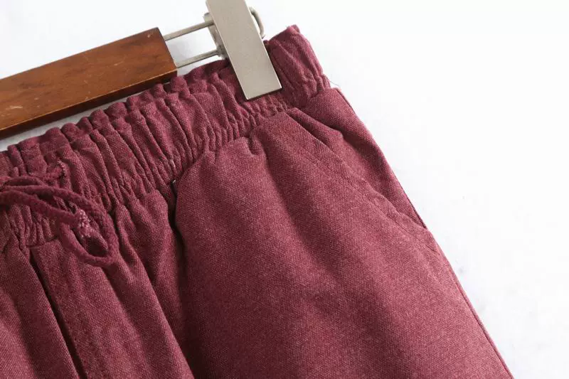 Mùa xuân và mùa thu quần tây của phụ nữ mặc quần thun eo đơn giản màu rắn là mỏng Băng rộng quần harem quần giản dị M32 thời trang nữ