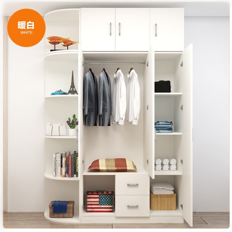 Đơn giản đôi cửa chính phòng ngủ tủ quần áo hiện đại Trung Quốc tủ quần áo gỗ rắn tủ quần áo kích thước tủ căn hộ bán trực tiếp tủ đựng quần áo nhựa