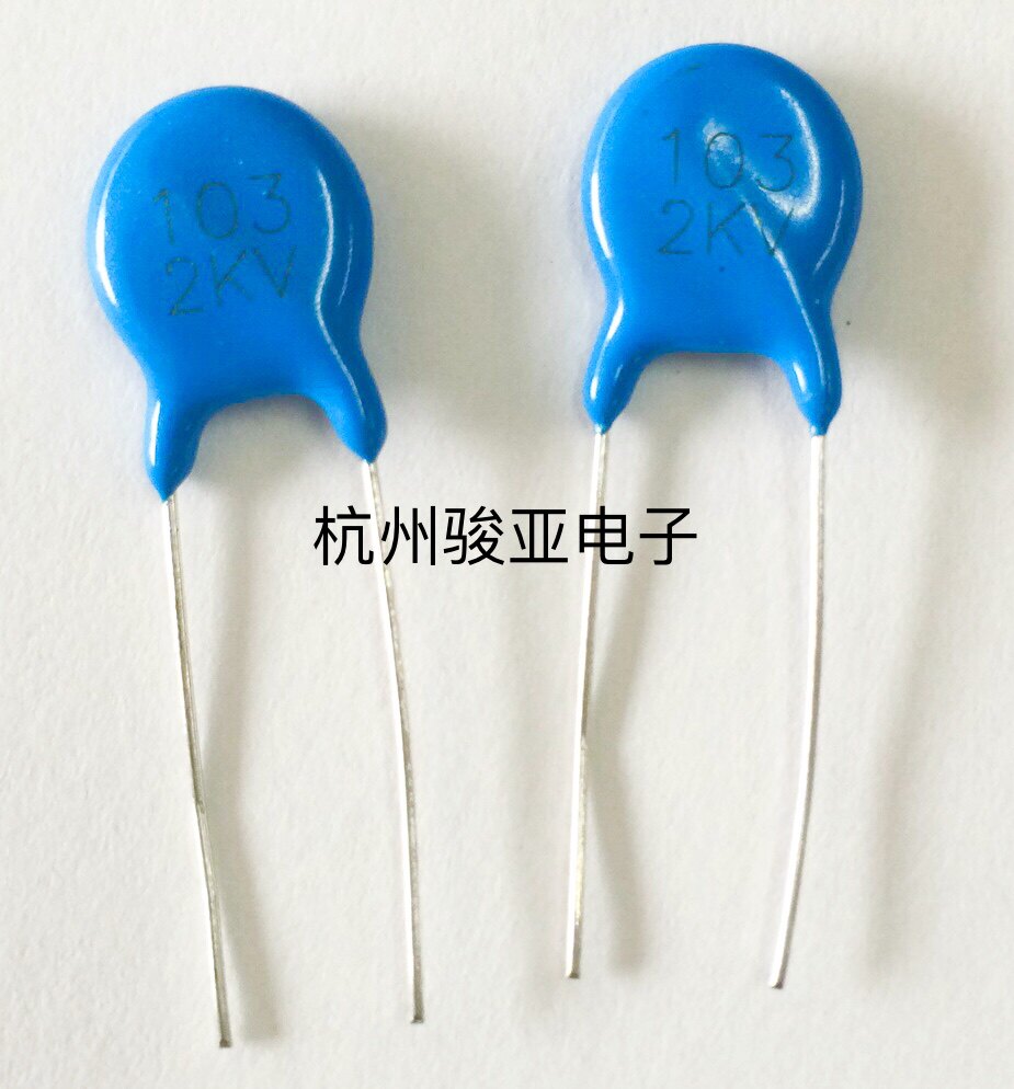 New original loaded high-pressure porcelain sheet capacitor 2KV 103 10NF straight plug