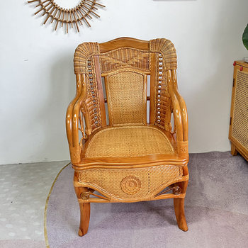 Rattan nianhua orchid chair rattan chair solid wood natural rattan back chair leisure back chair rattan chair circle chair orchid chair