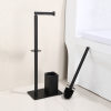 Stainless steel punch-free paper towel holder cross-border two-in-one standing paper roll holder cleaning brush floor-standing toilet brush