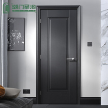 Tide door Holy land wooden door Indoor door Bedroom door solid wood suit door household modern simple black bathroom sliding door