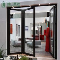 Tide door Holy Land hanging rail Glass folding door Sliding door Narrow edge aluminum titanium magnesium alloy mobile door Indoor living room partition