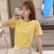 Loose t-shirt womens short-sleeved white 2021 summer new Korean version of the top half-sleeve t-shirt cotton ins tide round neck