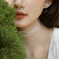 (Please Mr. Lu) Original Mori fairy white lace collar choker transparent yarn necklace female