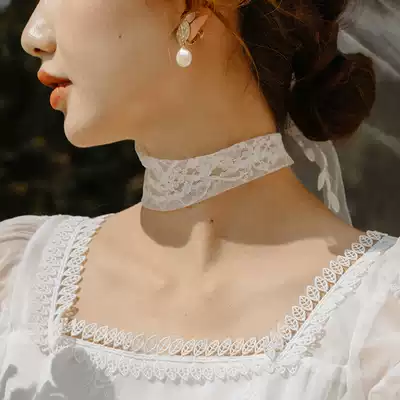 (Please Mr. Deer) Tour Fairy French Lace Tulle Necklace Strap Hair Band choker Hairband Collar