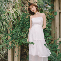  Wind up]Summer 2021 seaside vacation super fairy niche ins first love suspender cake skirt travel dress