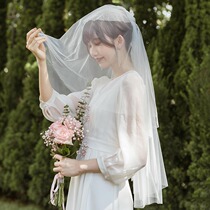  Mr Lu] Korean simple and wild multi-layer bridal veil retro short cover travel photo jewelry