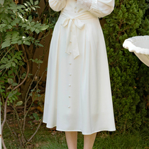 22 new early summer temperament small crowdsourced high waist display slim fit satin pendant sensational female umbrella skirt half body dress a dress