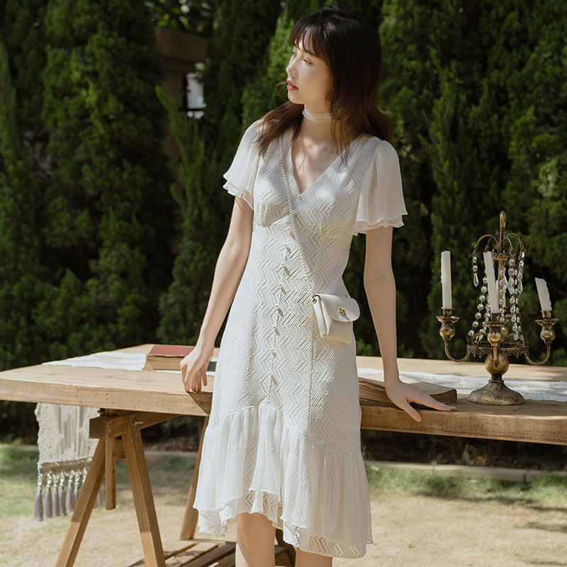 Please, Mr. Deer Gentleman Xia-style fairy Brigade Filming Holiday Dating First Love Affair with Birthday Lace Dress-Taobao