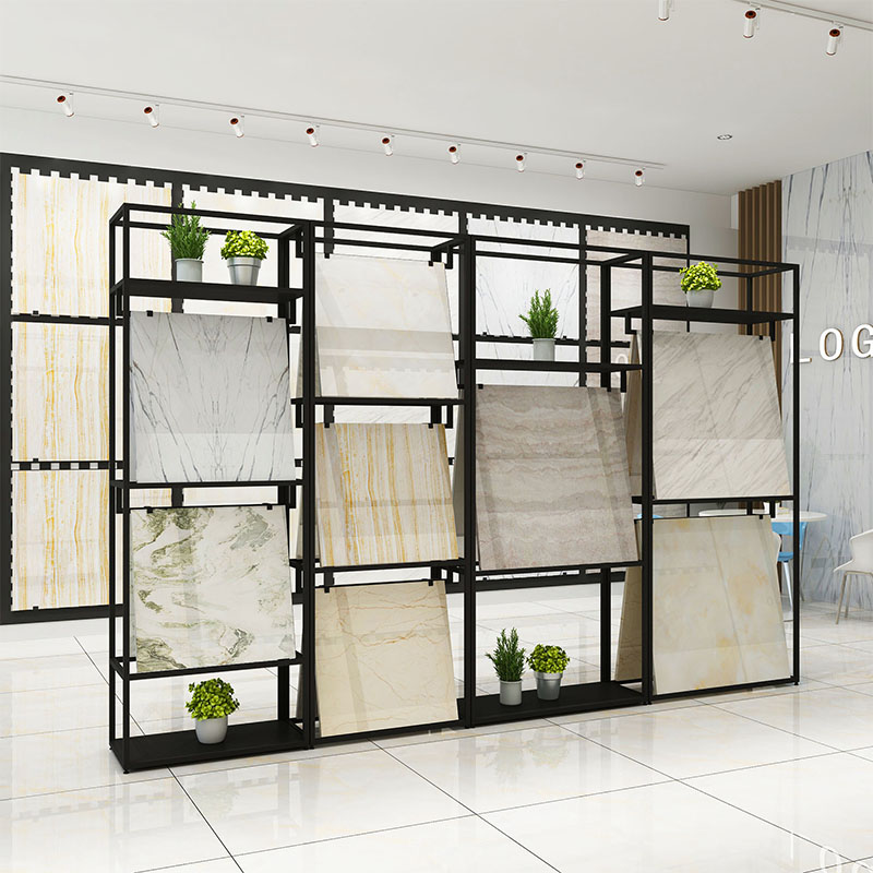 Double - sided plate can move 600 800 tile stand multi - functional vertical floor tile display frame ceramic sample frame