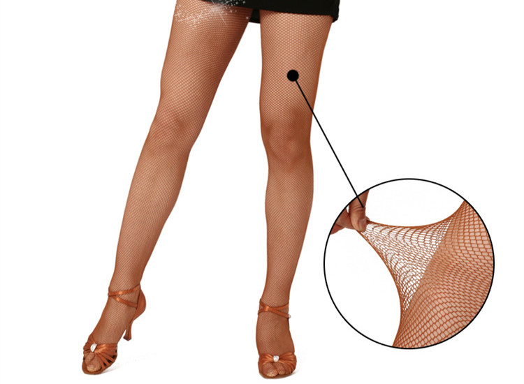 Dance Shoes Professional Imported Latin Mesh Socks Silk Socks Dance Competition Performance Complexion Black Caramel Color 12 Double