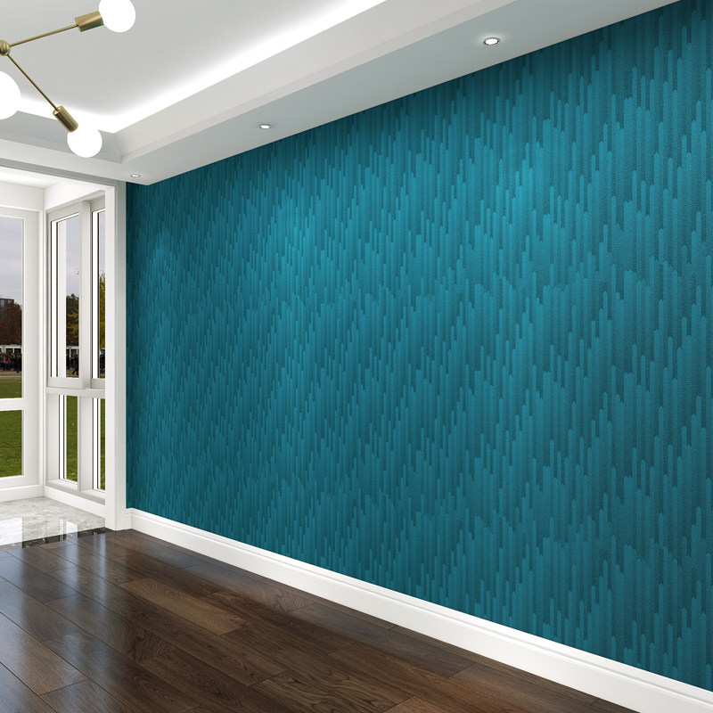 Modern minimalist peacock blue background wall living room TV seamless wall covering whole house AB version bedroom solid color wall covering bedroom