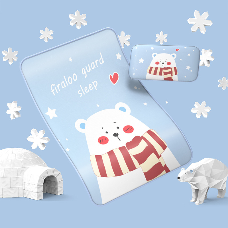 Crib cool mat ice silk washable summer newborn child baby kindergarten nap pillow mat kit seat