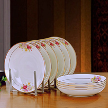 Emperor Rose 10 8-inch Jingdezhen European gold gold home bone porcelain plate set round soup plate