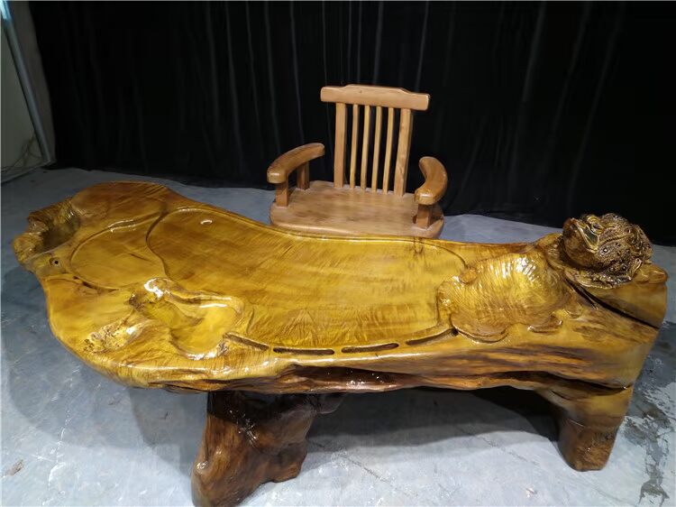 Gỗ rắn chạm khắc bàn cà phê Bàn trà Jinsi Nanmu Bàn trà Kung Fu đặt nhà cây rễ cây Bàn trà gỗ rắn khắc trà biển - Các món ăn khao khát gốc gia ban ghe goc cay