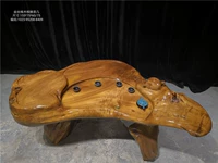 Jinsi Nanmu root khắc bàn trà nhà ban công Kung Fu bộ trà gốc cây Haigen khắc bàn cà phê gỗ rắn bàn trà - Các món ăn khao khát gốc bàn bằng gốc cây
