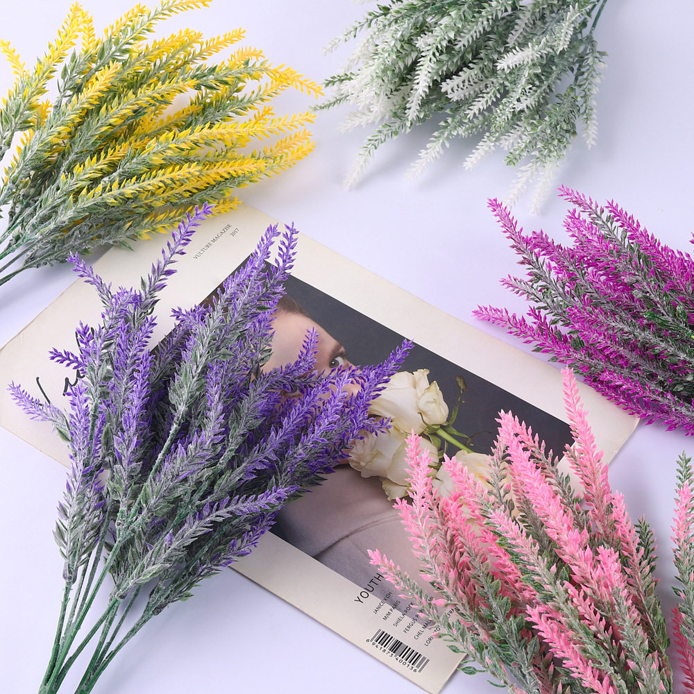 Simulation Lavender Green Planting Plastic Flowers Fake Flower Pendulum Pieces Living-room Decoration Furnishing Outdoor Fence Flower Arrangement never withered