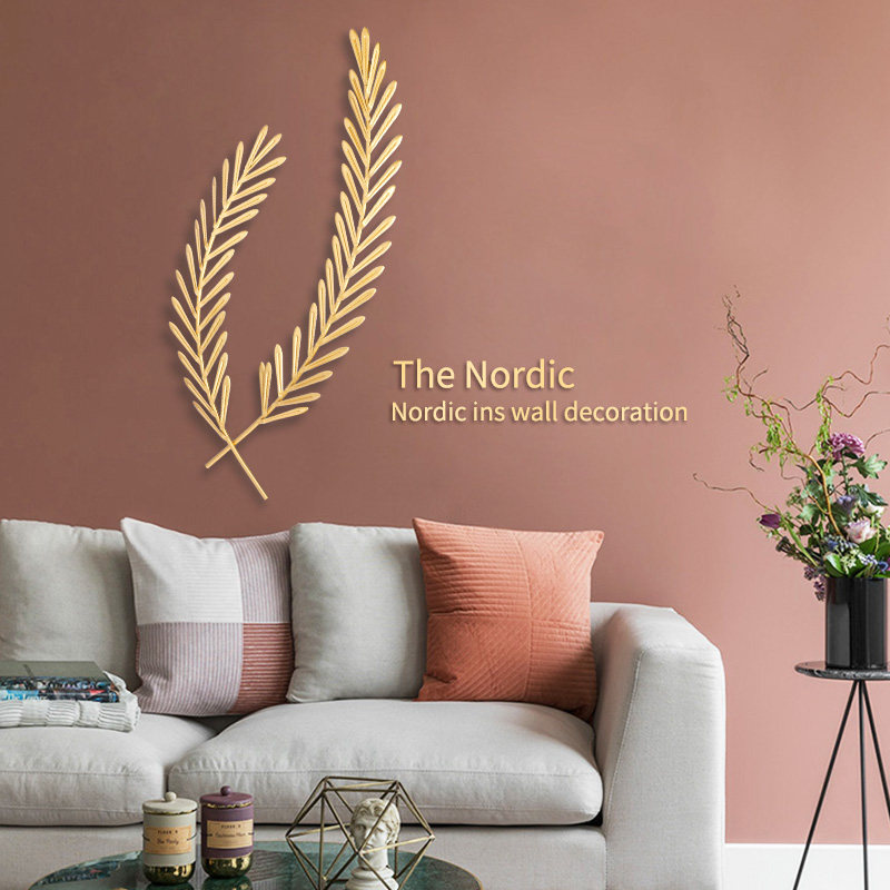 Wrought iron wheat ear pendant light luxury sofa background wall bedside living room wall decoration creative simple home wall decoration