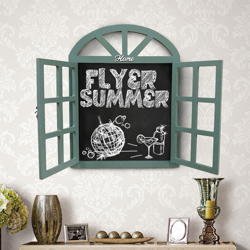 Industrial Wind Leave Windows Blackboard Home Bar Electric Meter Shelter Case Wall Decoration Creative message board wall decoration wall-mounted