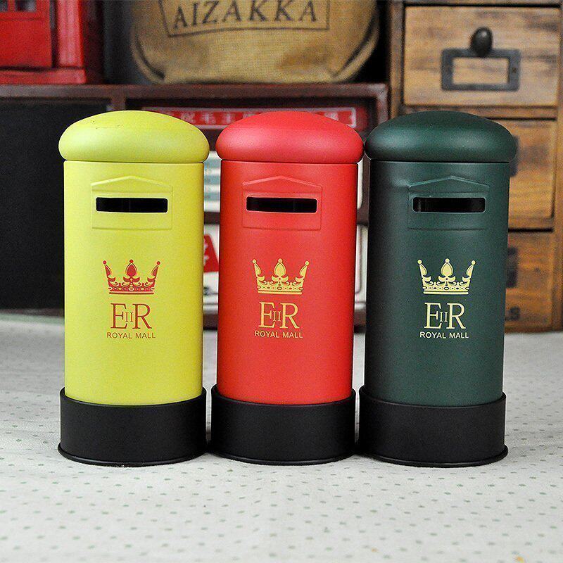 British telephone booth model piggy bank Wrought iron post box Children piggy bank Small ornaments Creative gifts Decorative props