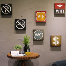 Bar restaurant wall decoration pendant scene layout cashier finger sign led light wall WC toilet