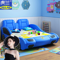 Creative childrens car bed boy single bed 1 5 meters multifunctional combination with guardrail primary school students cartoon bed 1 2