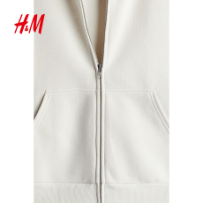 Толстовка женская hm女装厚t恤柔软舒适大廓形拉炼连帽衫1207453 H&M