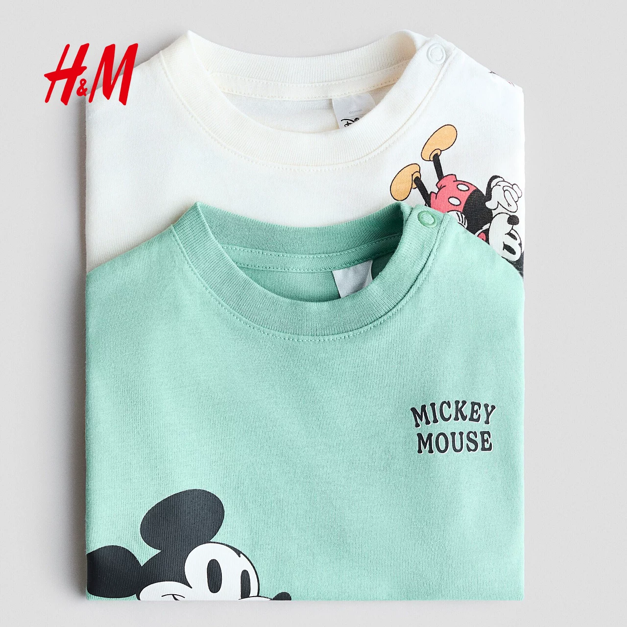 [Disney Series] HM Детская одежда Футболка для мальчика Детский стиль улицы 2 предмета Микки 1315882