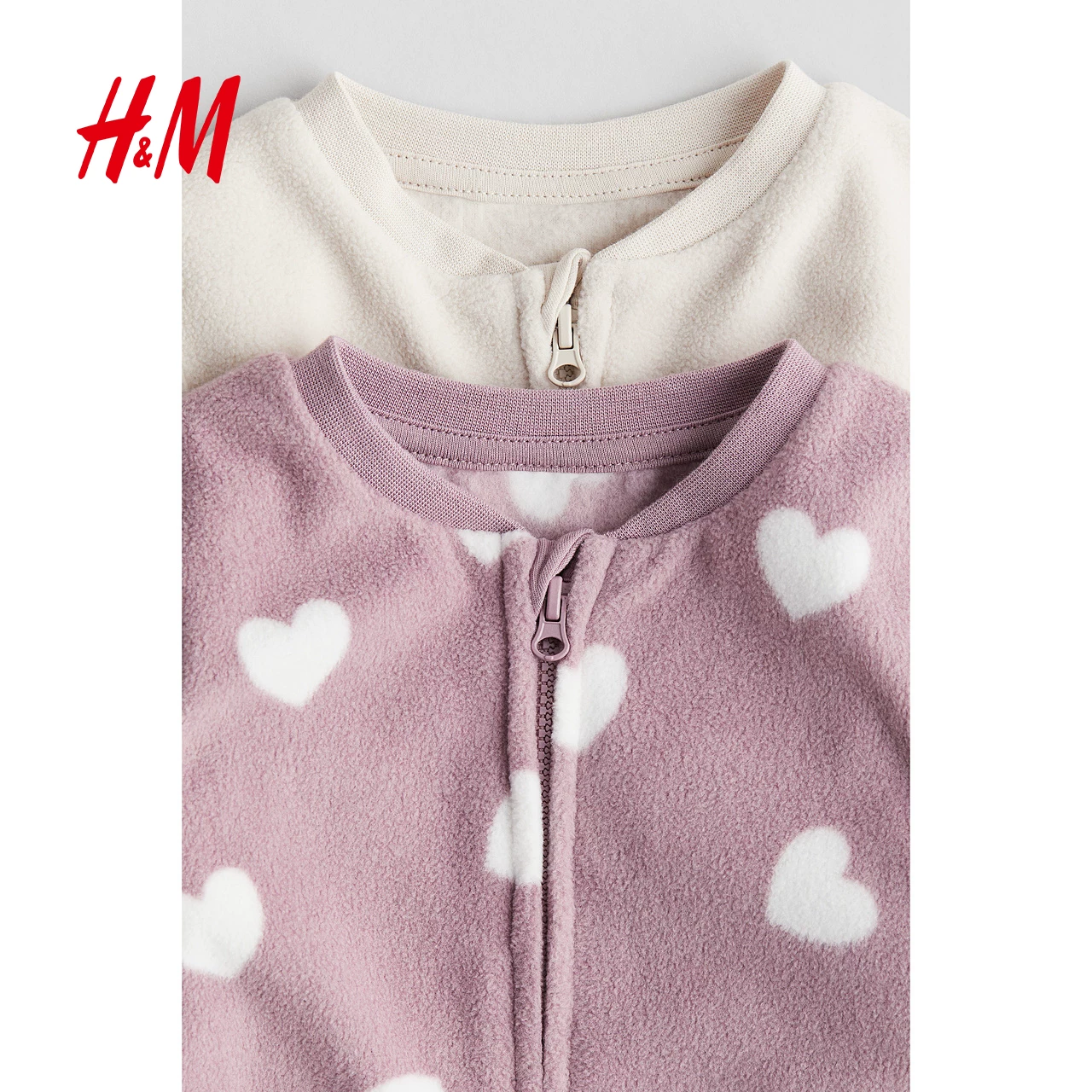 Детская одежда HM для мальчика и девочки, домашняя одежда, набор из 2 предметов, летняя, с молнией, с длинным рукавом, домашняя одежда, комбинезон-пижама 1177804