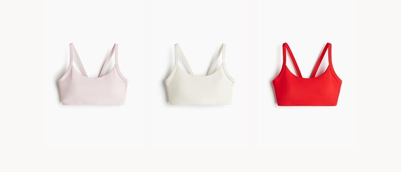Спортивные бюстгальтеры h&m move瑜伽背心 中度支撑运动文胸 无钢圈透气网球背心1249646