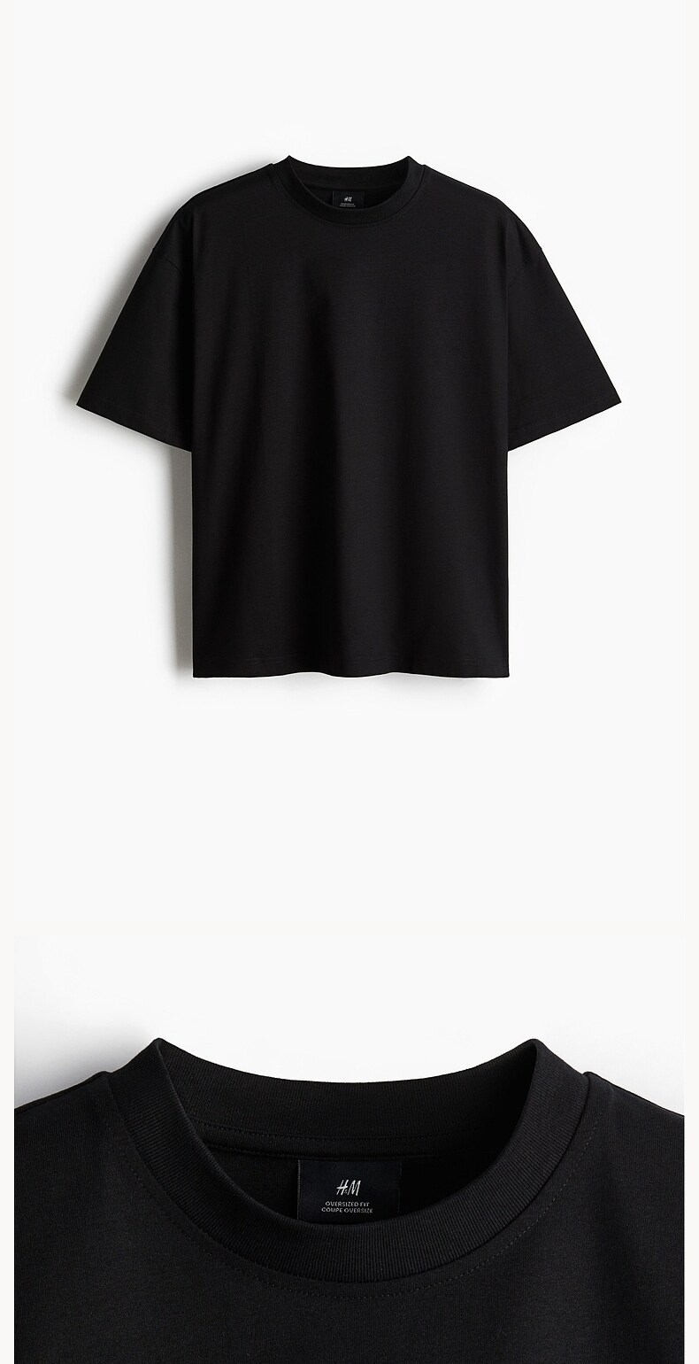 Модная базовая хлопковая футболка, в американском стиле, свободный крой, H&M 