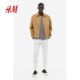 HM Men's Jacket Spring Comfortable Retro Cotton Lapel Slim Fit Maillard Jacket 1200769