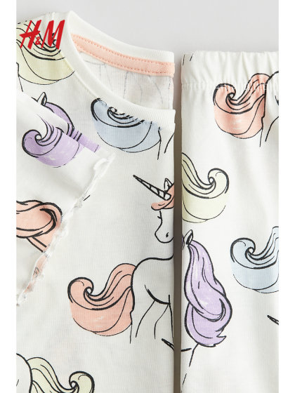 HM2025夏季新款童装女童舒适柔软棉质汗布网眼睡衣套装1129260