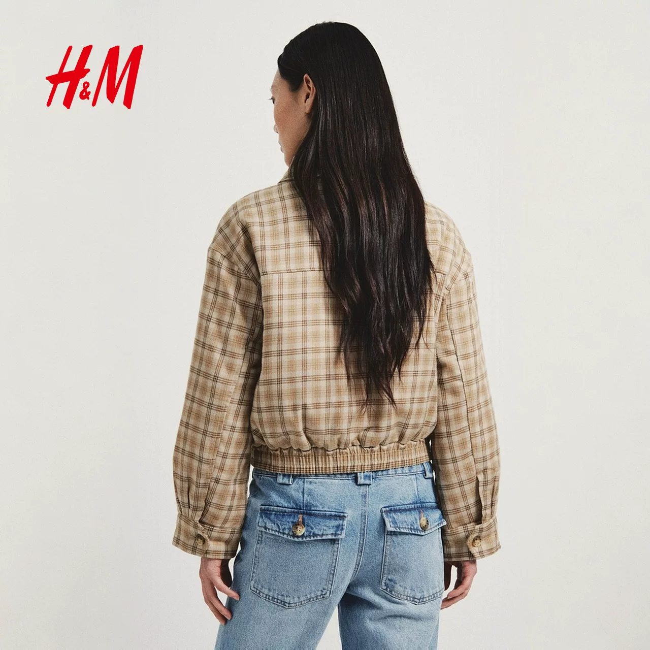 Женское хлопковое зимнее пальто HM, стиль Barn, бомбер, лацкет, молния, короткое пальто, хлопковое пальто 1323019