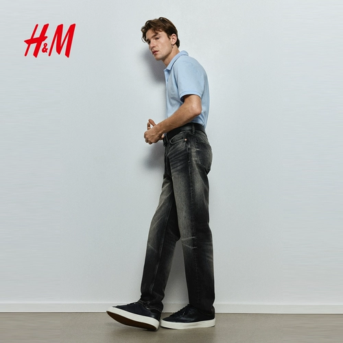 Мужская рубашка-поло HM, осенний хлопок пике в деловом стиле, лацкан с полурасстегнутыми пуговицами, планка с короткими рукавами, топ 1209183