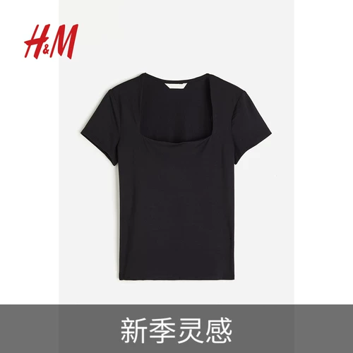 Летняя модная ретро футболка, 2025 года, облегающий крой, квадратный вырез