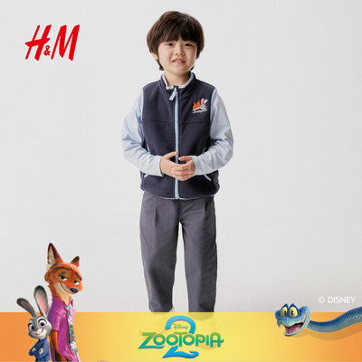 [Zootopia Joint] Детская одежда HM, детский жилет для мальчиков и девочек, бархатный жилет Тедди 1318142