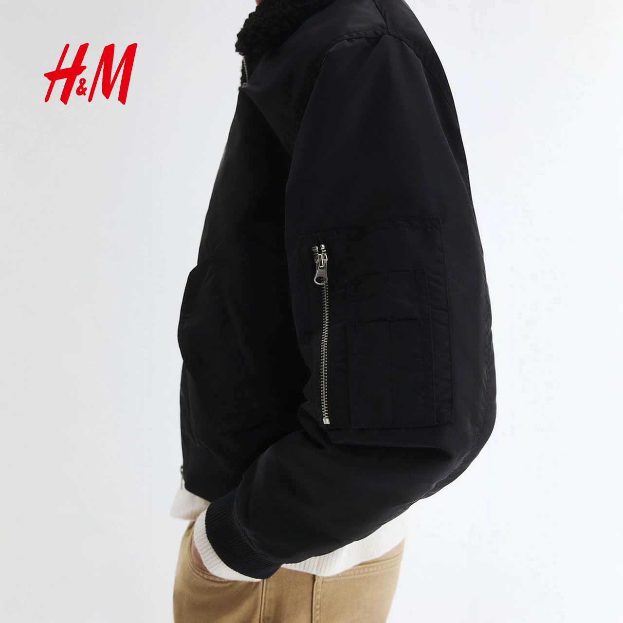 Velvet keep warm quilted nylon down jacket, loose fit
