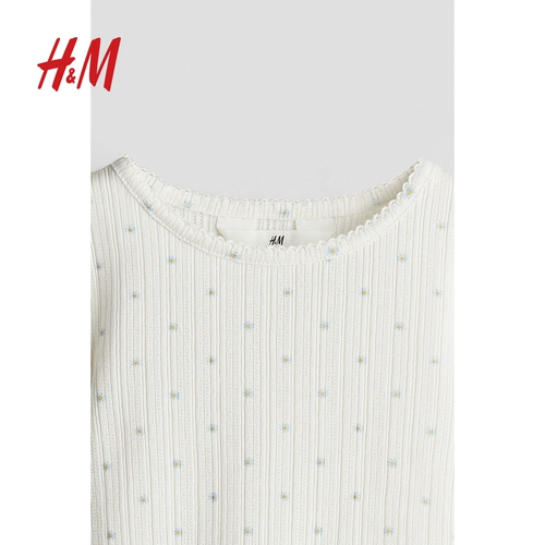 HM2025, новая весенняя детская одежда, футболка для девочек, мягкий сетчатый топ с круглым вырезом 1282316