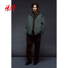 Куртка hm男装女装夹克秋季时尚宽松尼龙工装外套式巴恩风夹克1238558 H&M