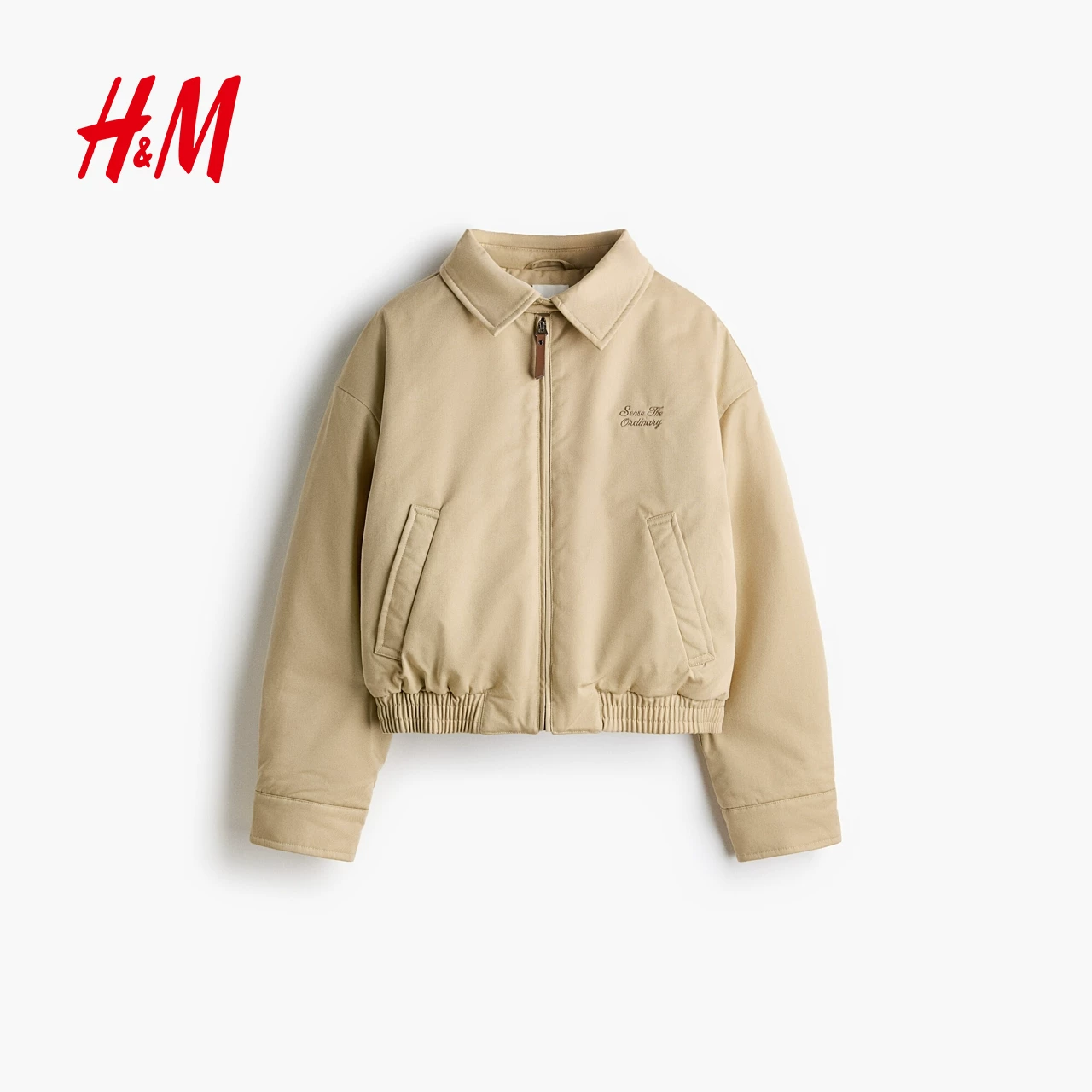 Женское хлопковое зимнее пальто HM, стиль Barn, бомбер, лацкет, молния, короткое пальто, хлопковое пальто 1323019