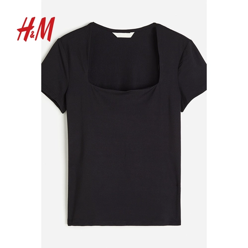 Летняя модная ретро футболка, 2025 года, облегающий крой, квадратный вырез