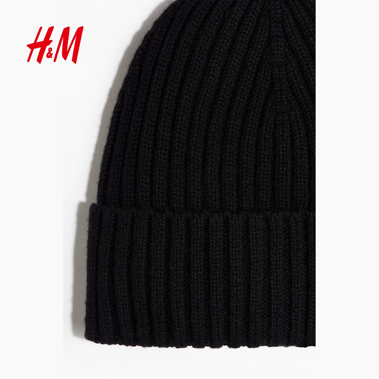 Плотная ženский шапка-бини HM лето ribbed knitted beanie hat 1294109